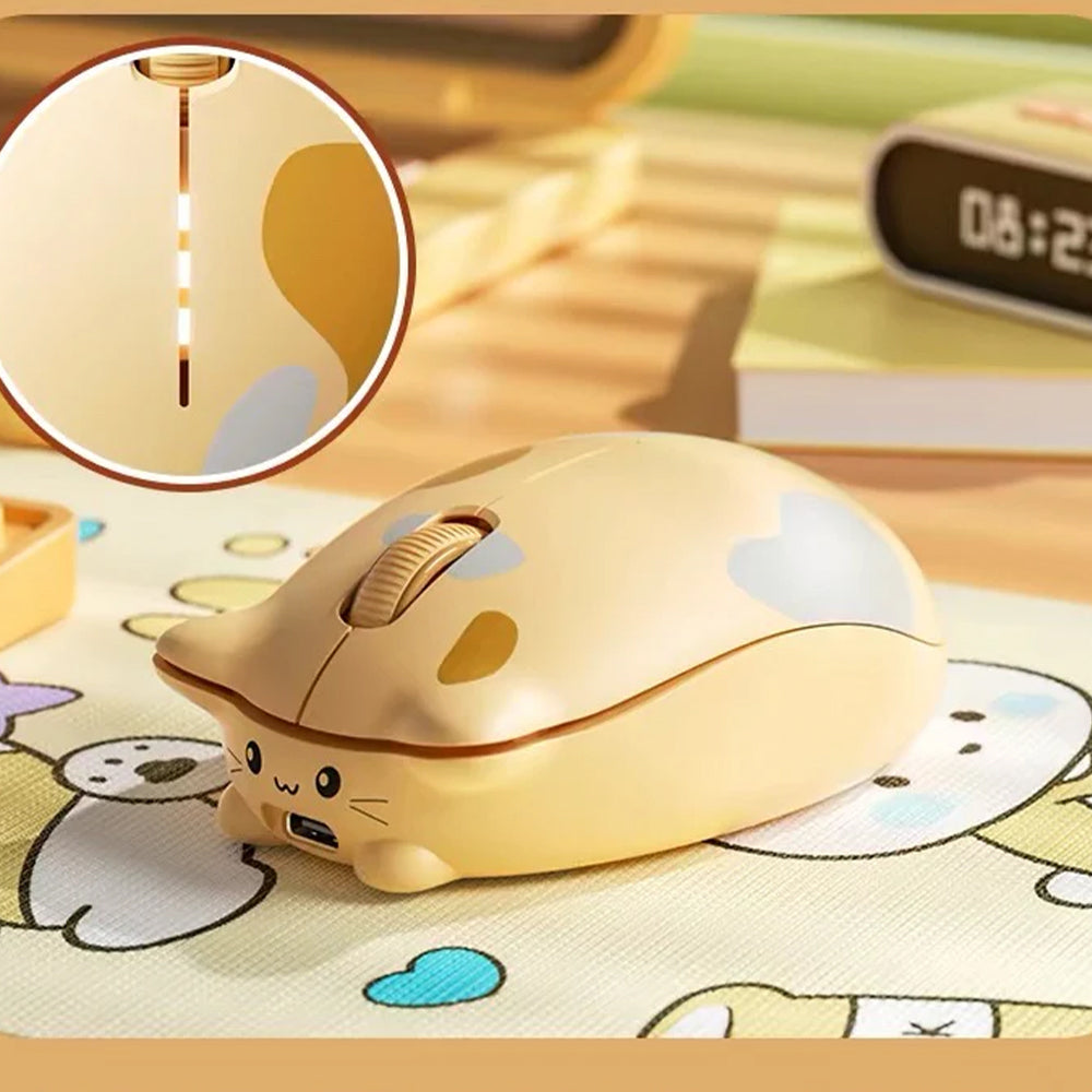 ماوس  إنفيك لاسلكي بلوتوث قابل للشحن 2400 نقطة في البوصة YC-KALO - اصفر