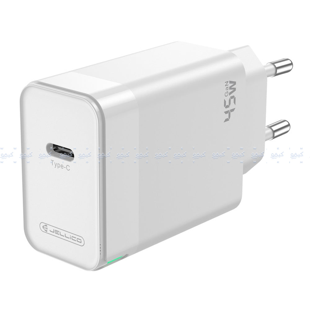 شاحن حائط جيليكو بمنفذ تايب سي بقوة 45 وات شحن سريع C105 - ابيض
