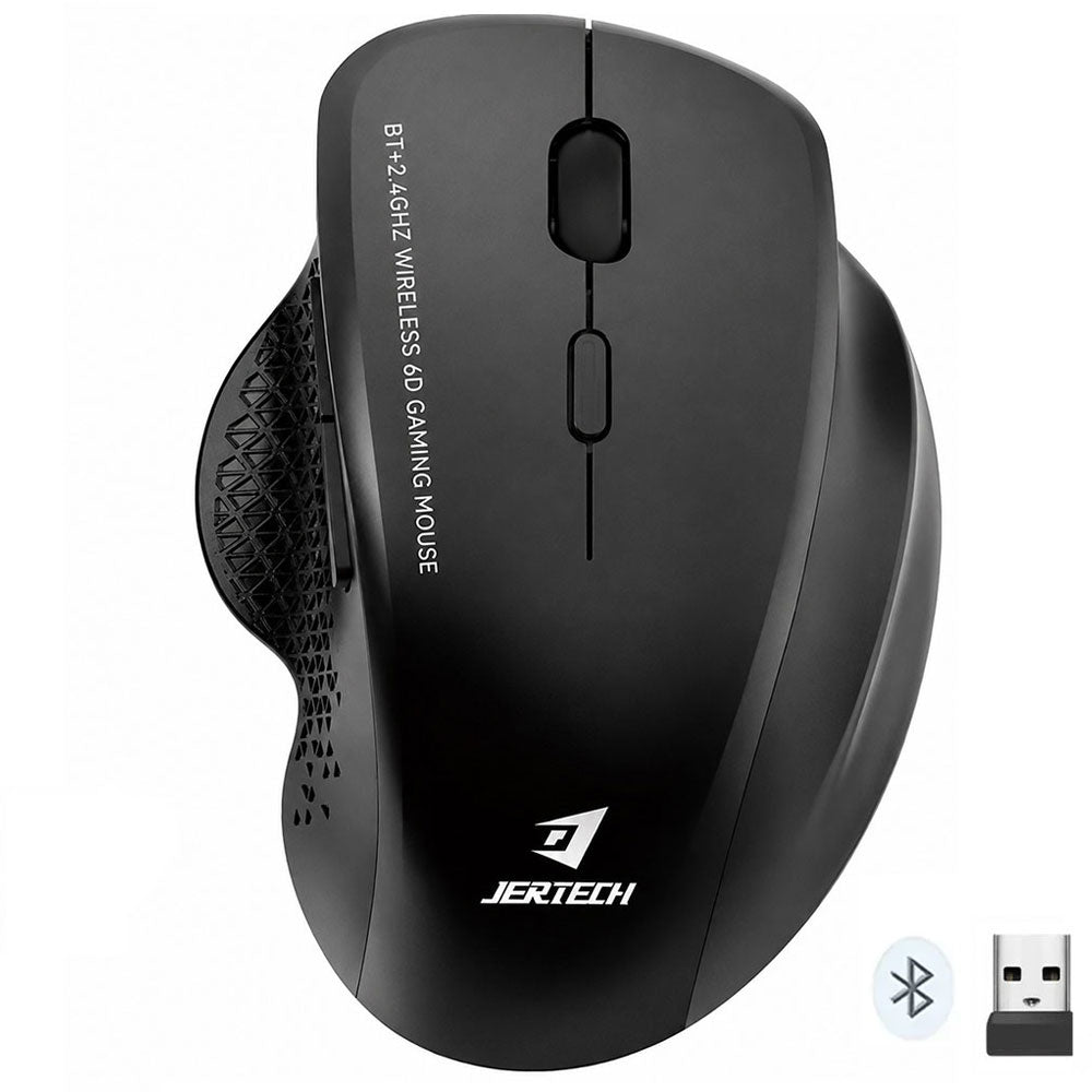 Jertech ELITE W500 Dual Mode Rechargeable Bluetooth Wireless Gaming Mouse 2400Dpi - Black