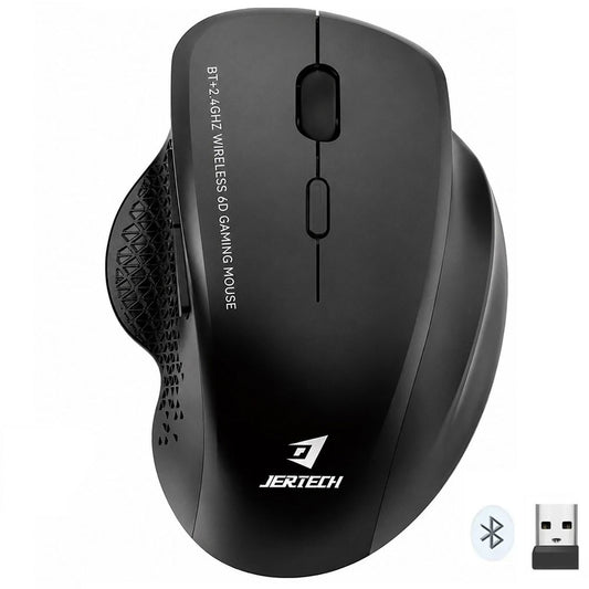Jertech ELITE W500 Dual Mode Rechargeable Bluetooth Wireless Gaming Mouse 2400Dpi - Black