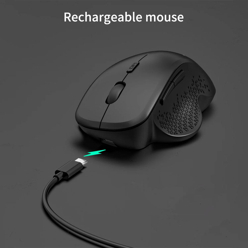 Jertech ELITE W500 Dual Mode Rechargeable Bluetooth Wireless Gaming Mouse 2400Dpi - Black