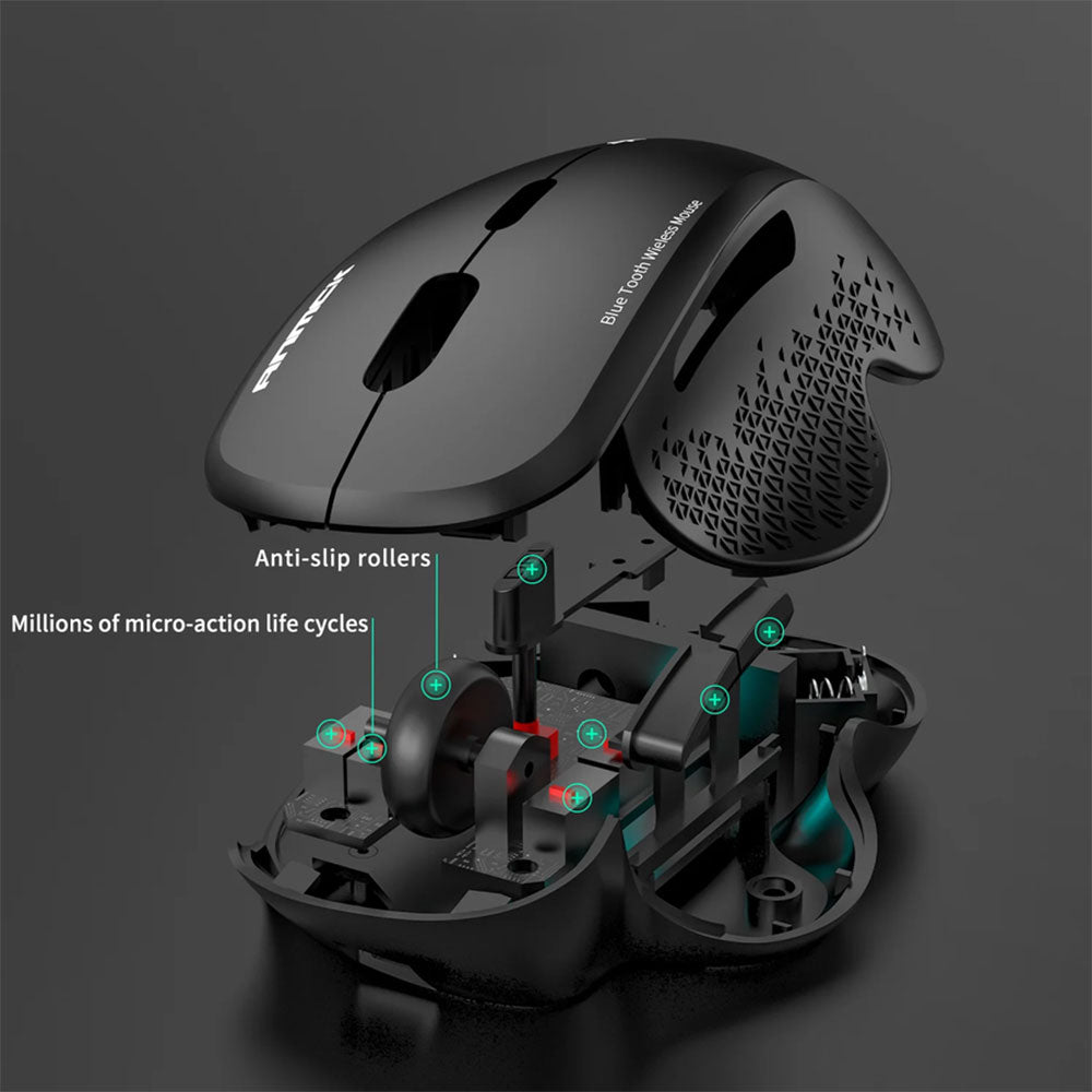 Jertech ELITE W500 Dual Mode Rechargeable Bluetooth Wireless Gaming Mouse 2400Dpi - Black