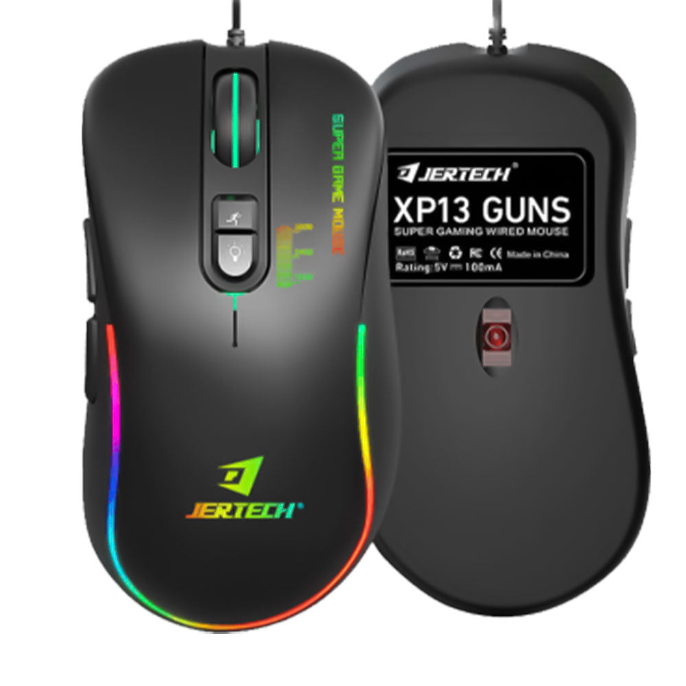 Jertech XP13 GUNS Macro Pro Rainbow Wired Gaming Mouse