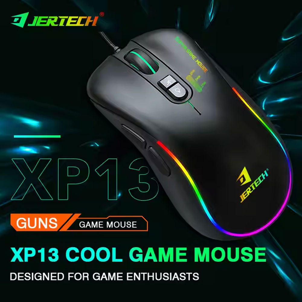 Jertech XP13 GUNS Macro Pro Rainbow Wired Gaming Mouse