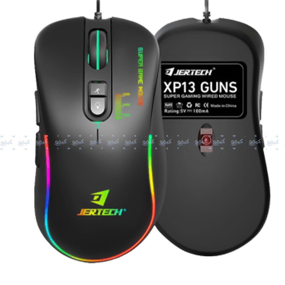 Jertech XP13 GUNS Macro Pro Wired Rainbow Gaming Mouse 3600Dpi