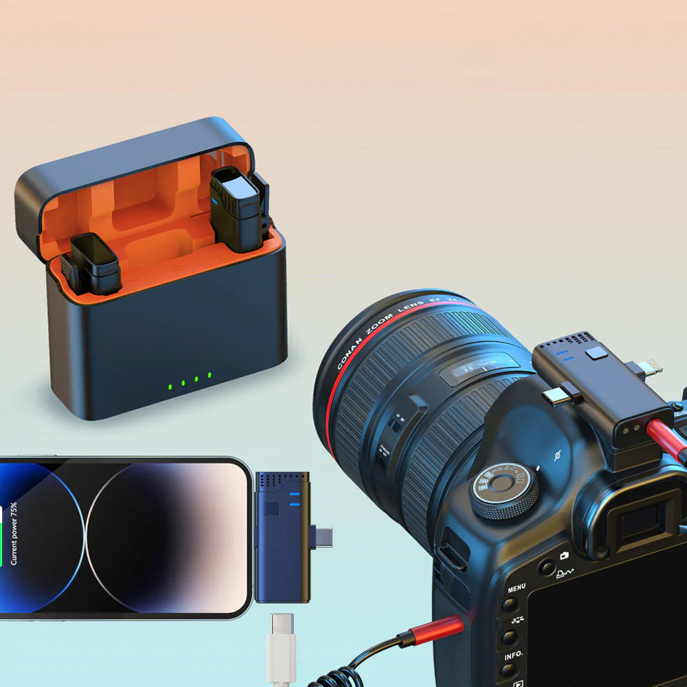 نظام ميكروفون جيه ماري لاسلكي 3 في 1 ثنائي 