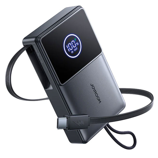 Joyroom Elva Series JR-PR1 Mini Power Bank Type-C 22.5W 10000mAh Built-in Retractable Type-C Cable - Black