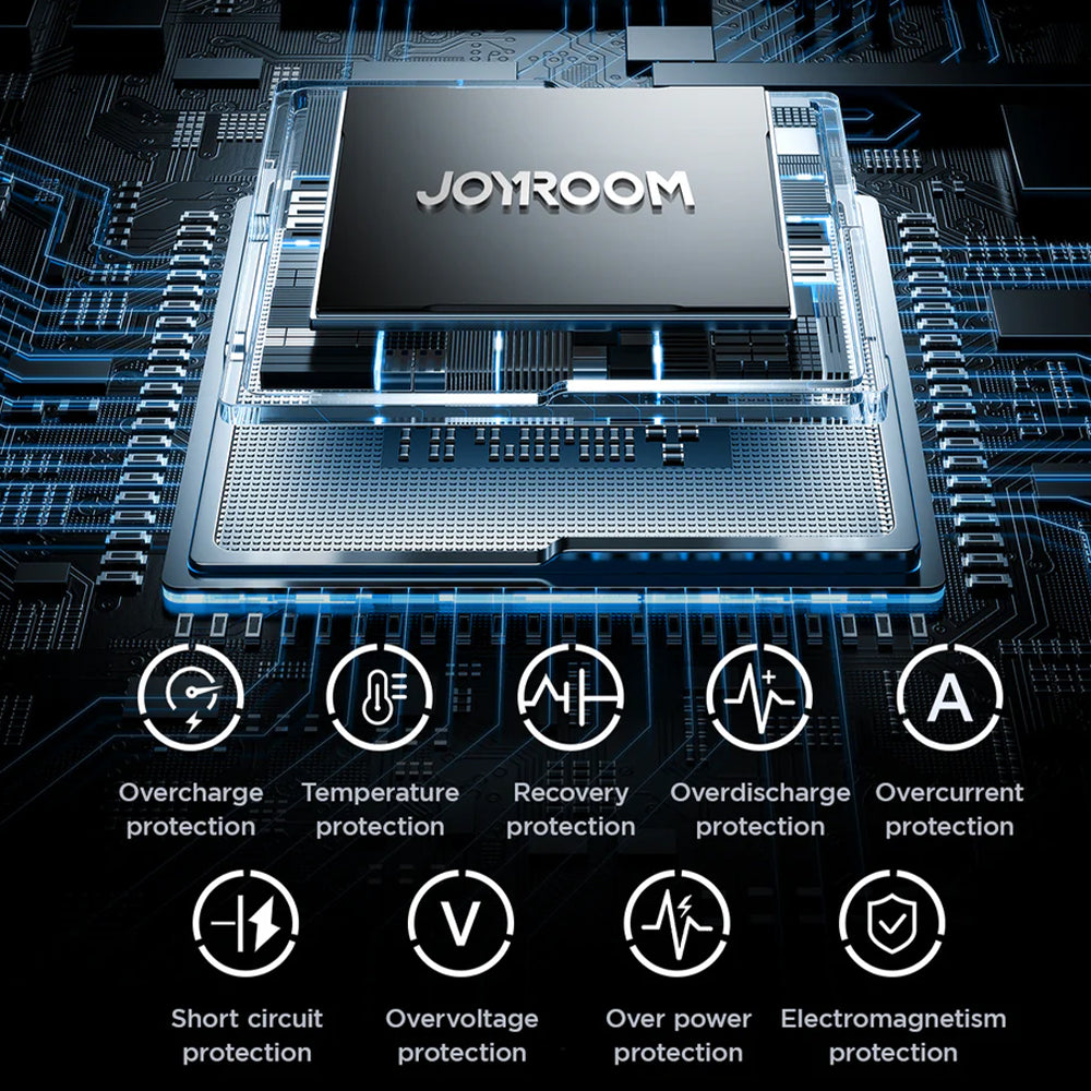 باور بانك جوي روم منفذ تايب سي 22.5 وات 10000 مللي أمبير كابل تايب سي قابل للسحب مدمج Elva Series JR-PR1 Mini - اسود 