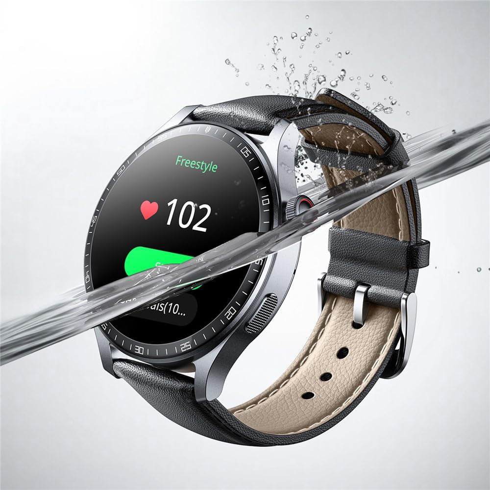 Joyroom JR-FC2 Pro Smart Watch Space Grey Case With Black Leather Strap & Extra Silicone Strap