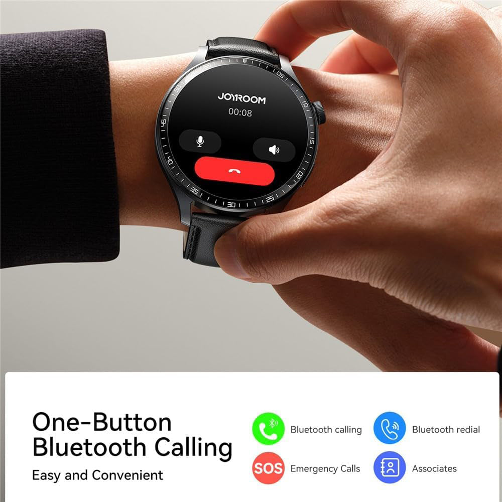 Joyroom JR-FC2 Pro Smart Watch Space Grey Case With Black Leather Strap & Extra Silicone Strap