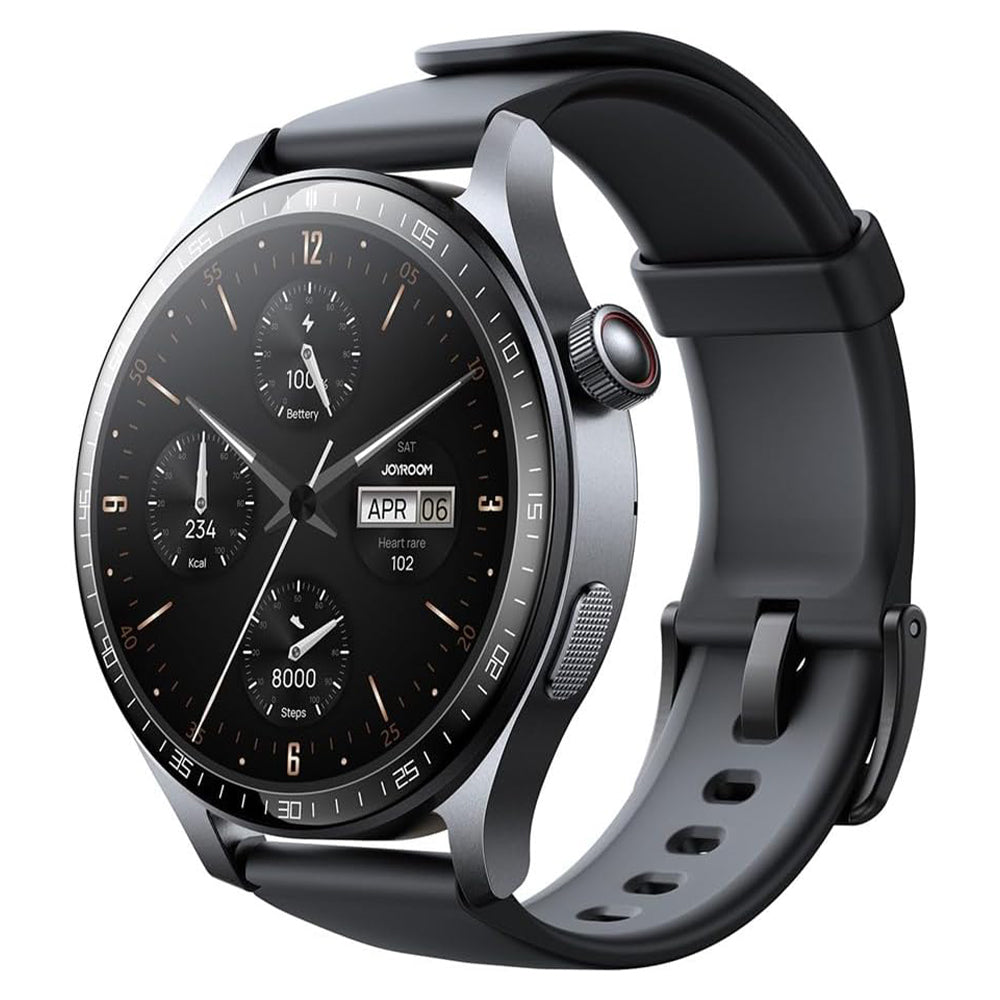 Joyroom JR-FC2 Pro Smart Watch Space Grey Case With Black Leather Strap & Extra Silicone Strap