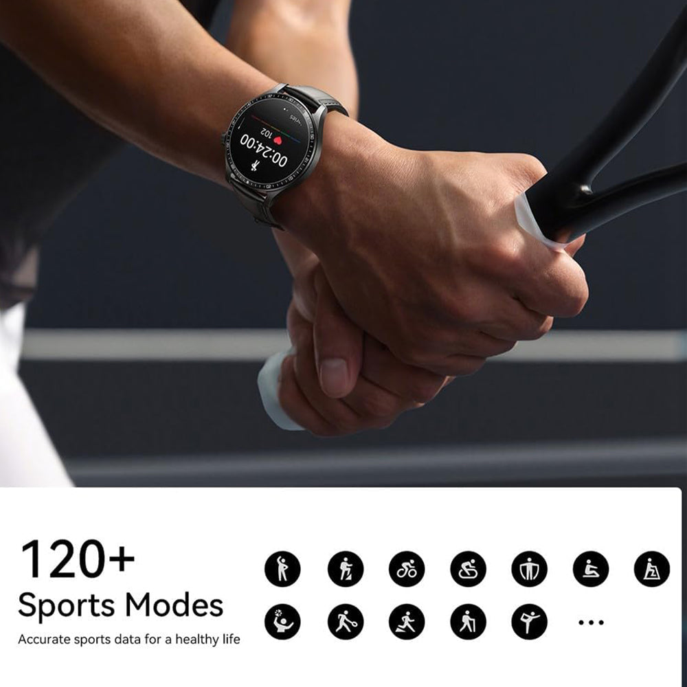 Joyroom JR-FC2 Pro Smart Watch Space Grey Case With Black Leather Strap & Extra Silicone Strap