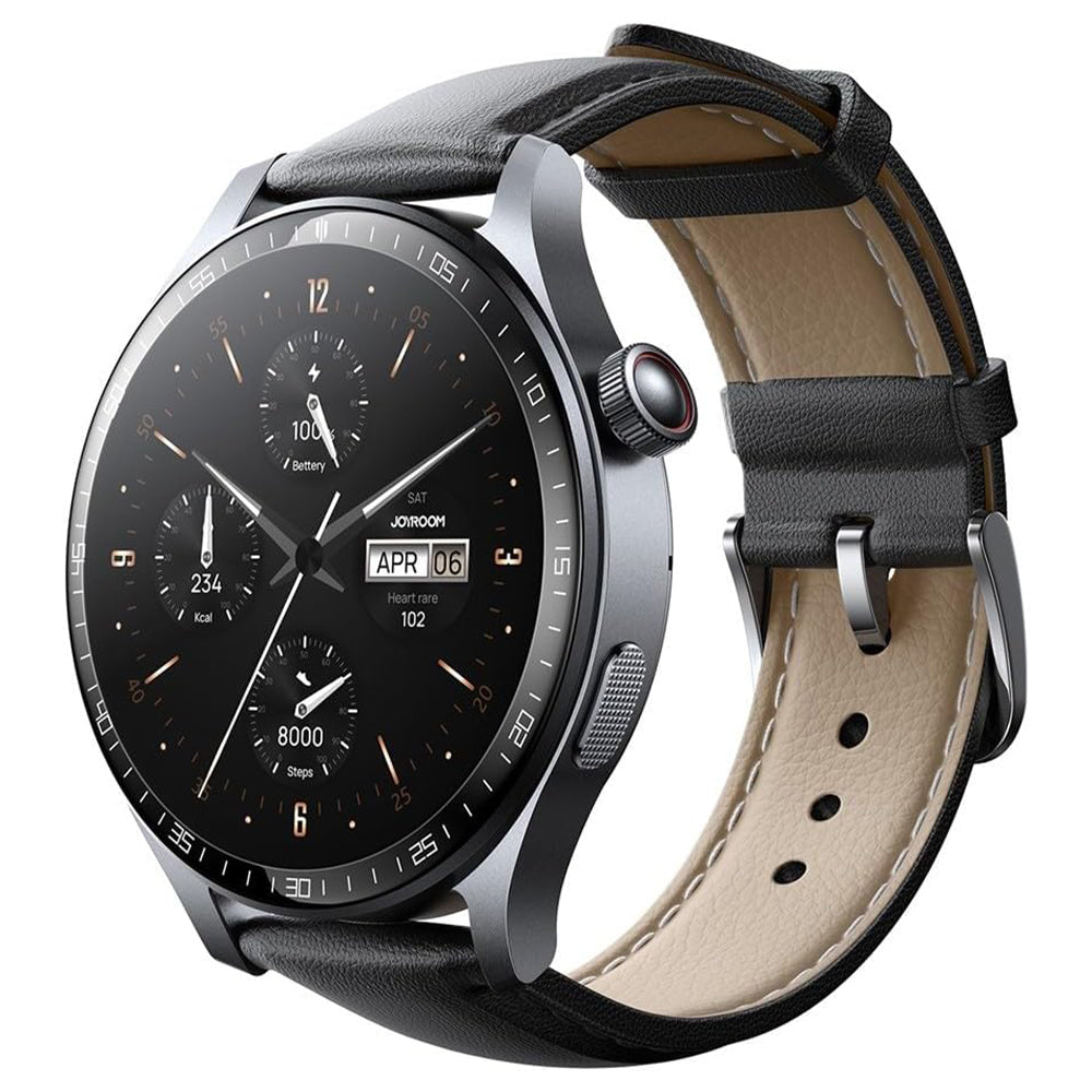 Joyroom JR-FC2 Pro Smart Watch Space Grey Case With Black Leather Strap & Extra Silicone Strap