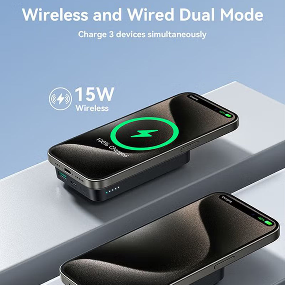 Joyroom JR-W020 Magnetic Wireless Power Bank USB + Type-C 22.5W Fast Charging 10000mAh - Black