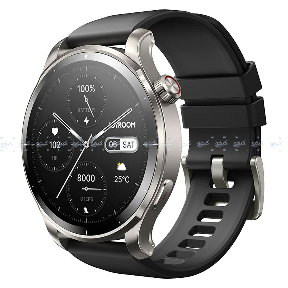 Joyroom Venture Series JR-FV1 Smart Watch Silver Case With Black Silicone Strap & Extra Stainless Steel Strap
