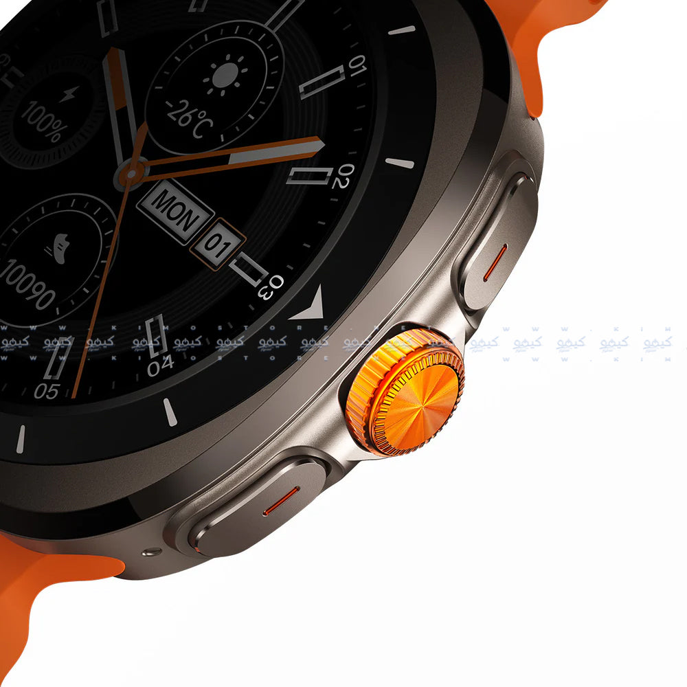 ساعة سمارت جوي رووم Venture Series JR-FV2 هيكل فضي مع سوار سيليكون برتقالي و سوار ابيض 