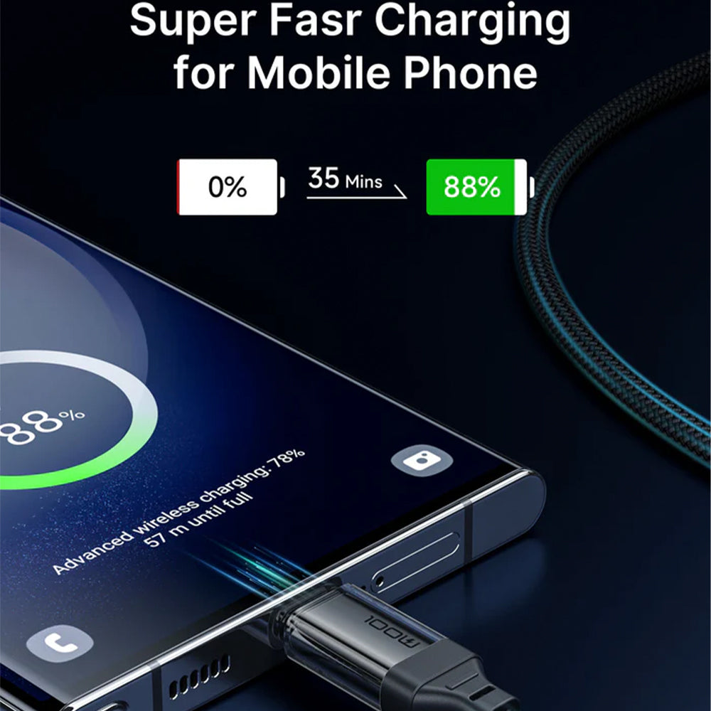 Jsaux CC0057 Type-C To Type-C Cable 100W Fast Charging 2m - Black