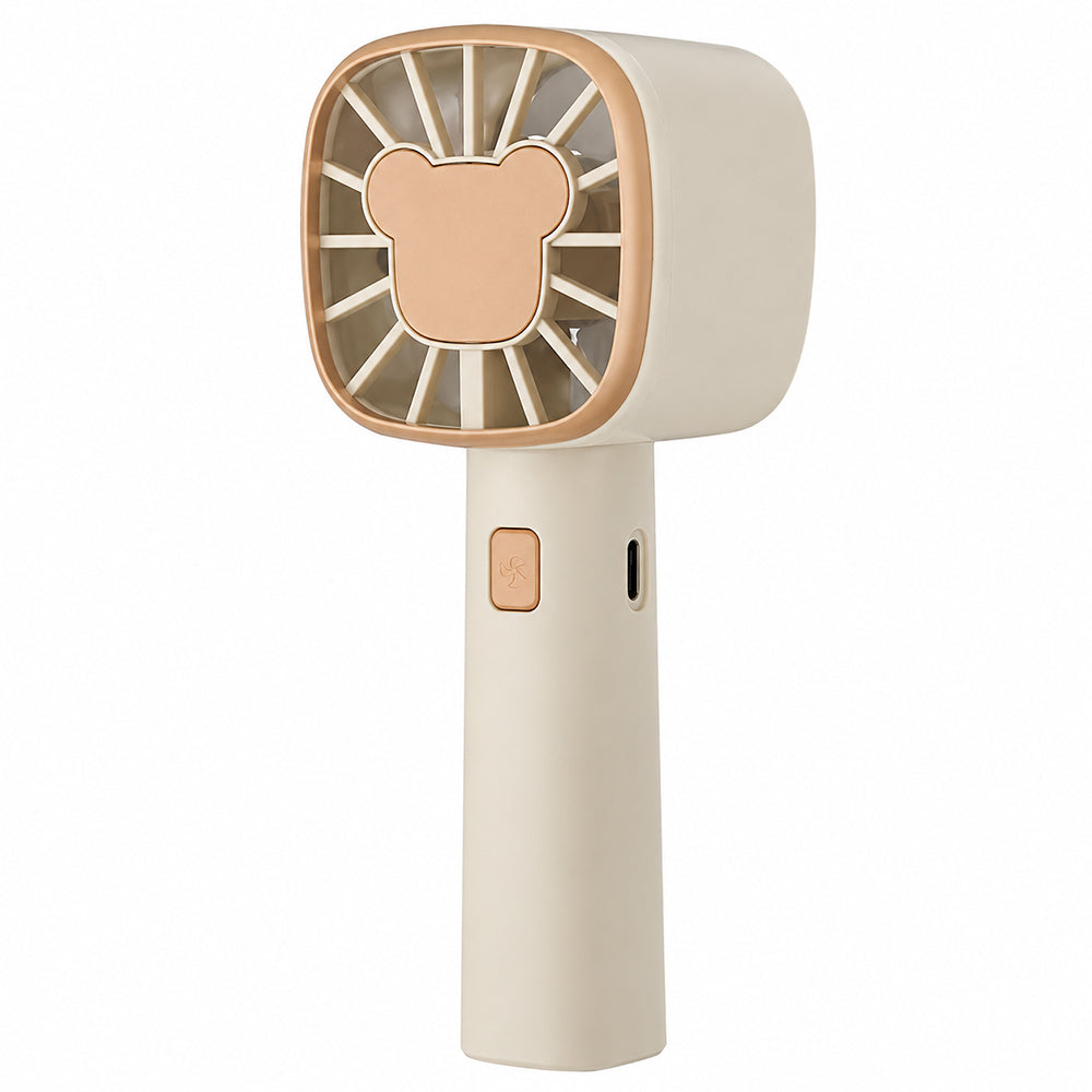 KLW-F12 Rechargeable Portable Multifunction Handheld Mini Fan - Beige