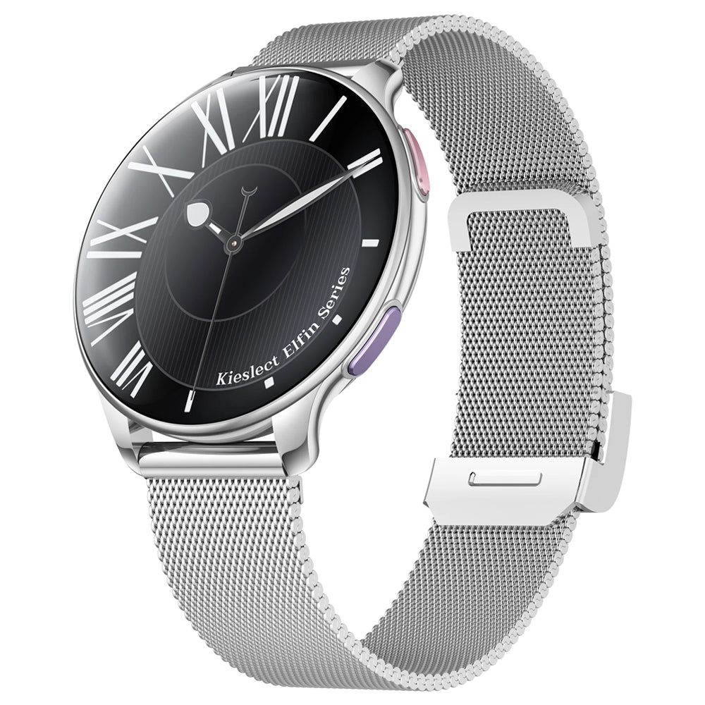 Kieslect Elfin Smart Watch Silver Case With Silver Metal Strap