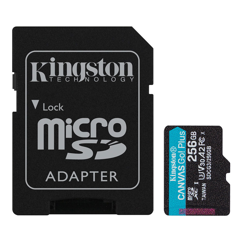 Kingston Canvas Go Plus SDCG3 256GB Class 10 SDXC Micro SD Memory Card