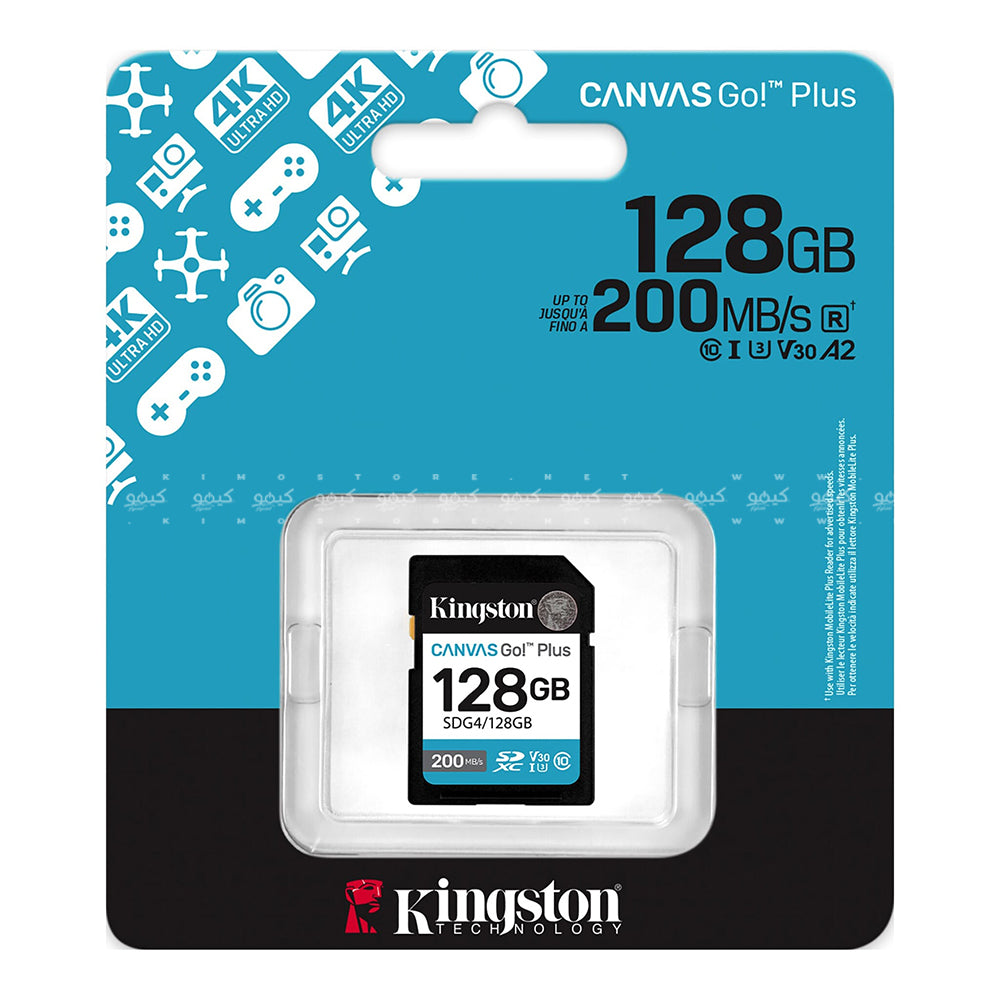 Kingston Canvas Go Plus SDG4 128GB Class 10 Micro SD Memory Card