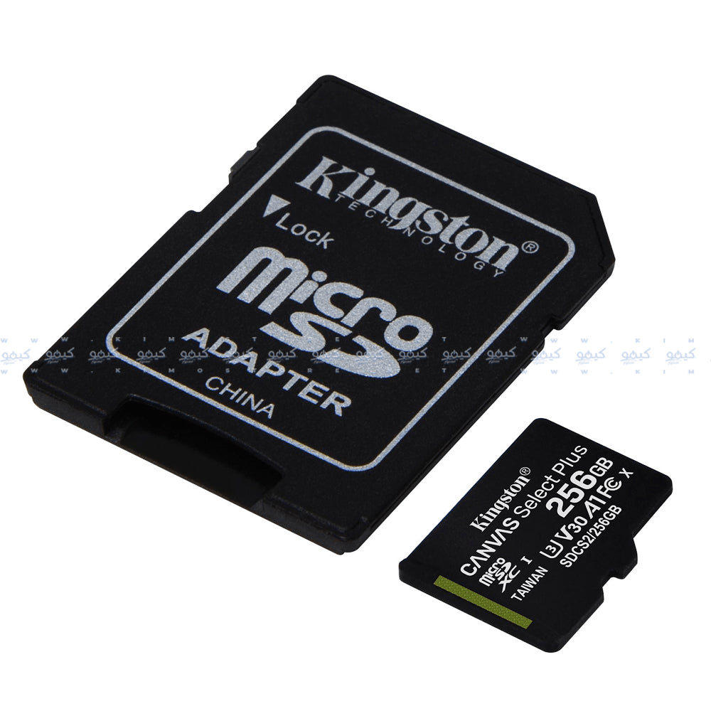 ميمورى كارد كينجستون 256 جيجابايت Canvas Select Plus Class 10 Micro SD