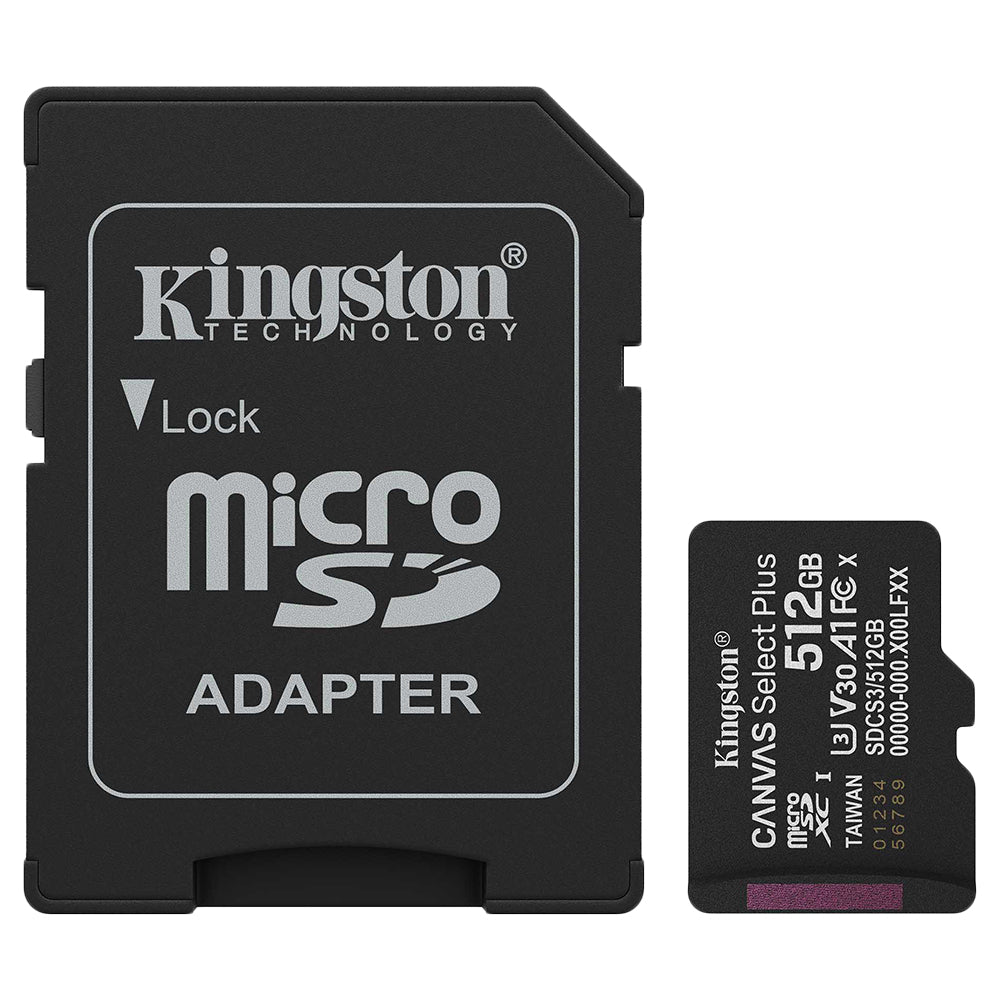 Kingston Canvas Select Plus 512GB Class 10 Micro SD Memory Card