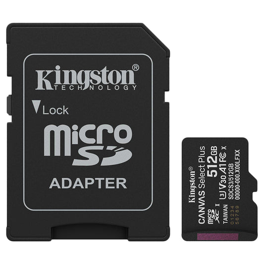 Kingston Canvas Select Plus 512GB Class 10 Micro SD Memory Card