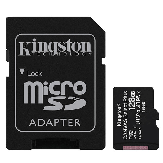 ميمورى كارد كينجستون 128 جيجابايت Canvas Select Plus SDCS3 Class 10 Micro SD 