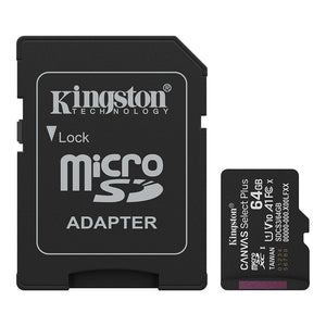 ميمورى كارد كينجستون 64 جيجابايت Canvas Select Plus SDCS3 Class 10 Micro SD 