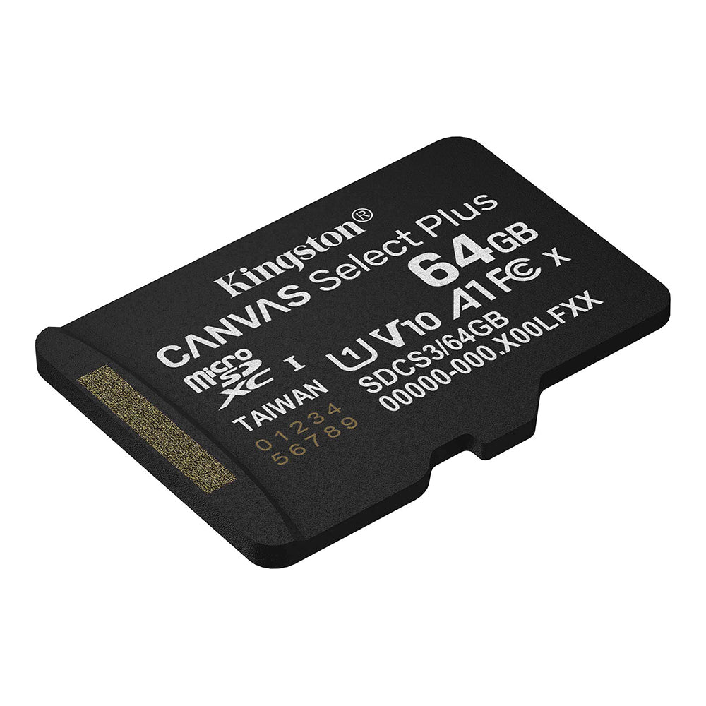 ميمورى كارد كينجستون 64 جيجابايت Canvas Select Plus SDCS3 Class 10 Micro SD 