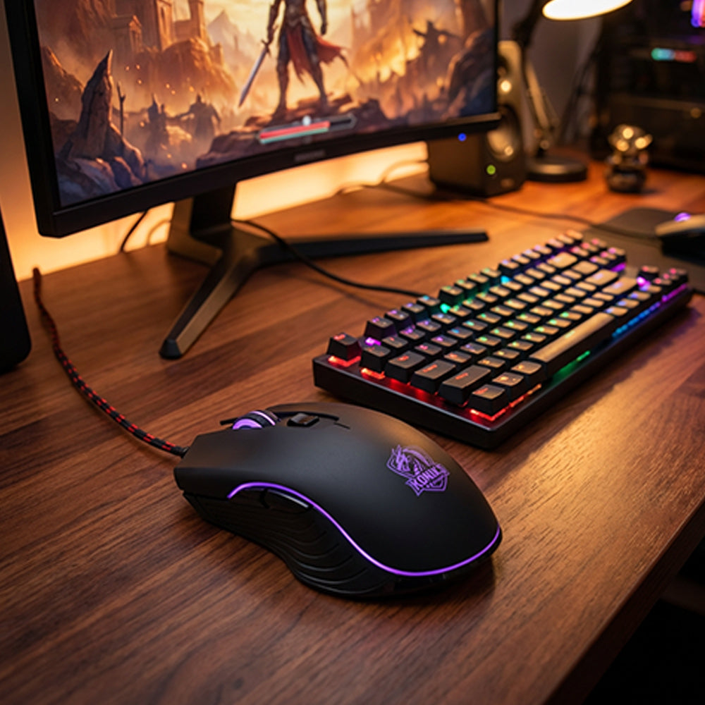 ماوس  كونيكس سلكي RGB جيمنج 7200 نقطة في البوصة GM330