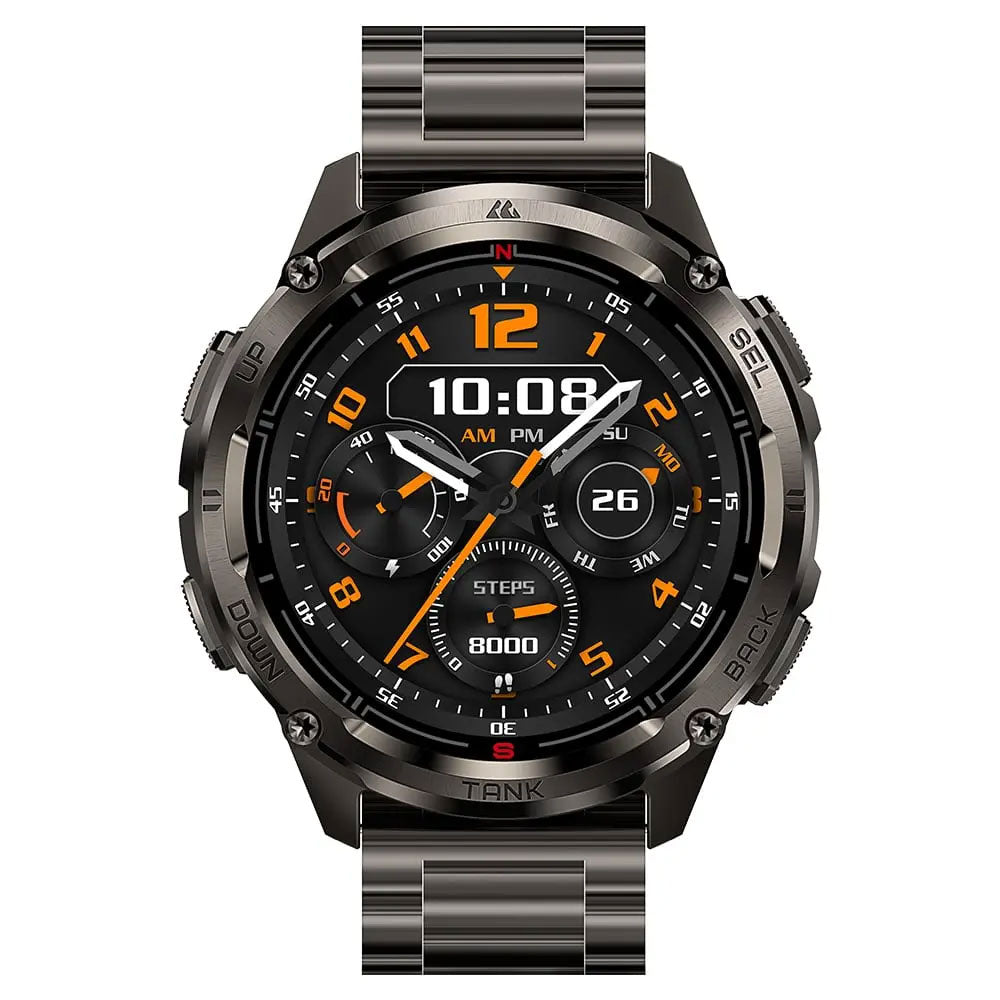 Kospet Tank T3 Ultra 2 Special Edition Smart Watch Black Stainless Steel Case With Black Stainless Steel Strap 