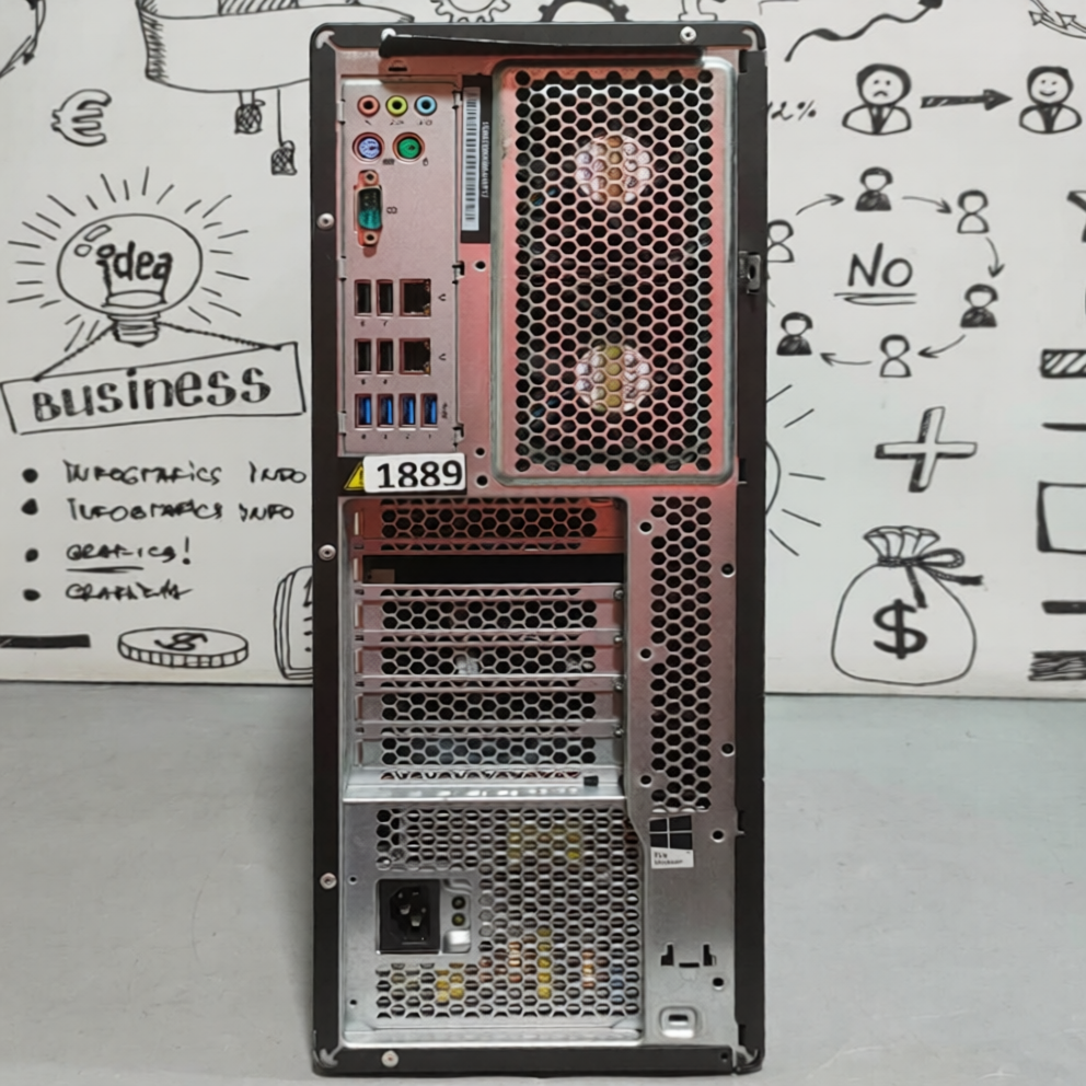 كمبيوتر ورك ستيشن لينوفو ThinkStation P710 (2x CPU انتل زيون E5-2690 V3 - رام 16 جيجابايت DDR4 - بدون هارد - بدون كارت شاشة) استعمال خارج
