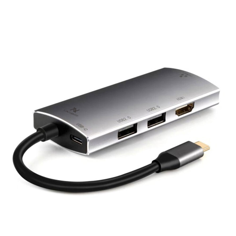 محول لافينتو 5 في 1 Type-C الى ( HDMI+PD Type-C+RJ45+2 USB 2.0 ) US016 