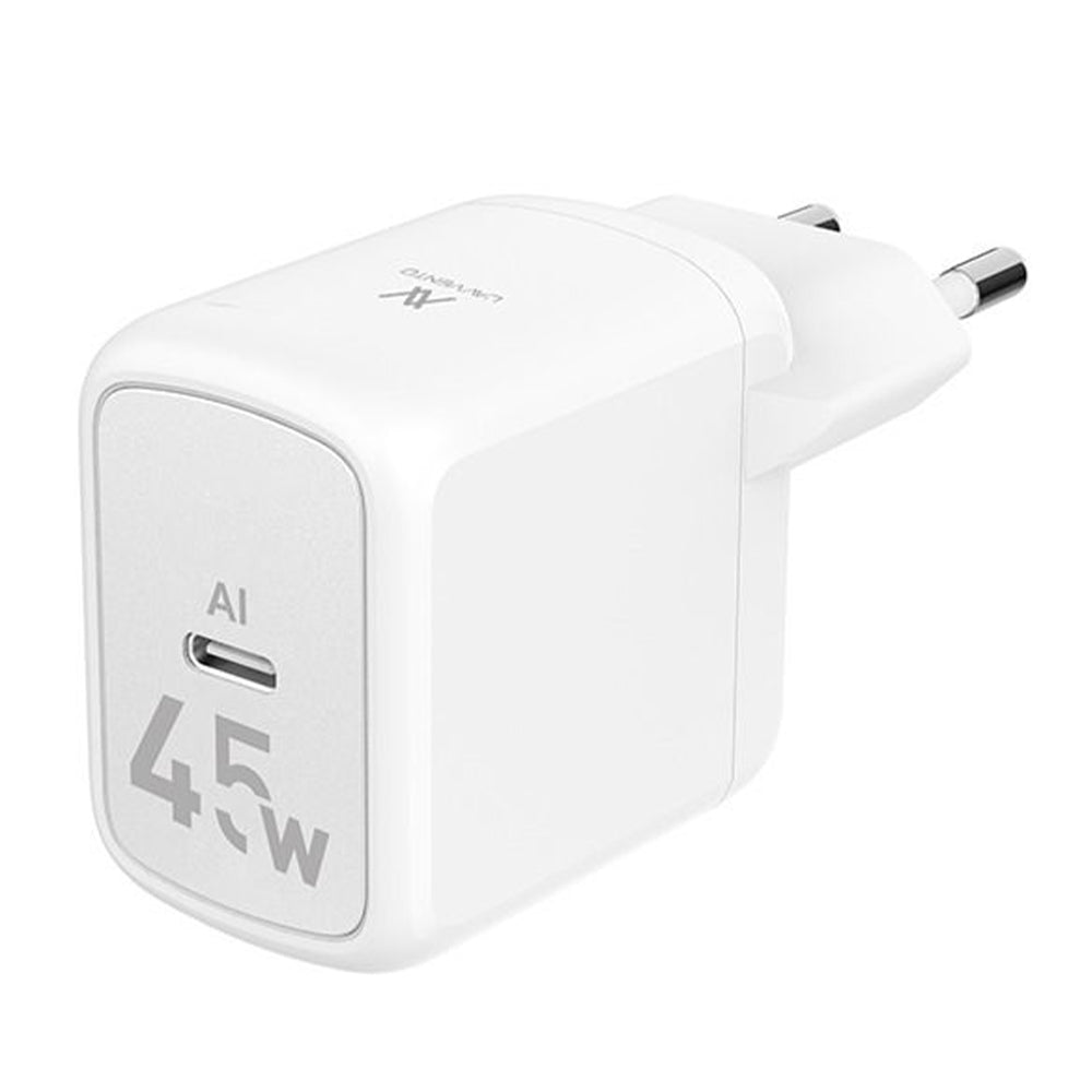 Lavvento MP545 Mini GaN Wall Charger Type-C + Type-C Cable 45W Fast Charging - White
