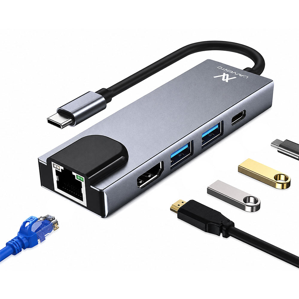 Lavvento US026 5in1 Type-C HUB Converter With Ethernet