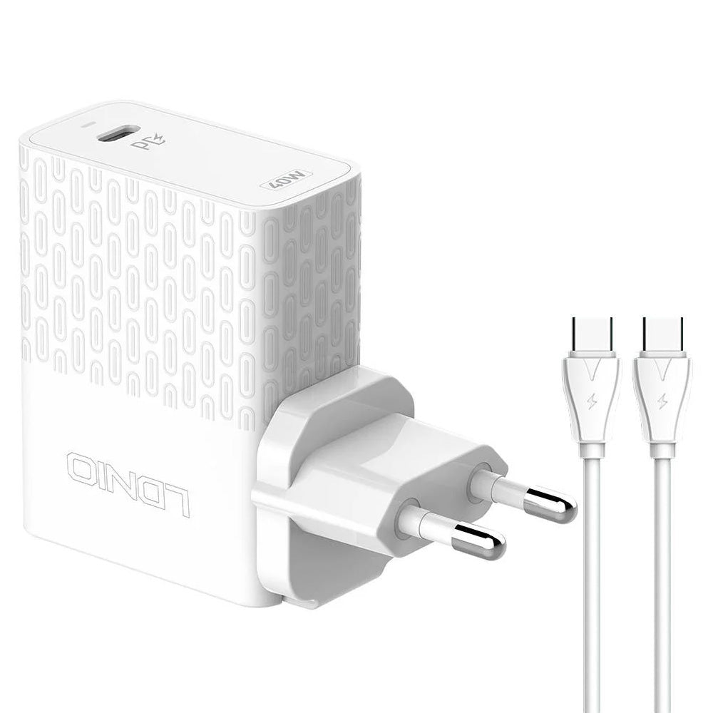 Ldnio A1405C QC4.0+ Wall Charger PD Type-C +Type-C Cable 40W Fast Charging