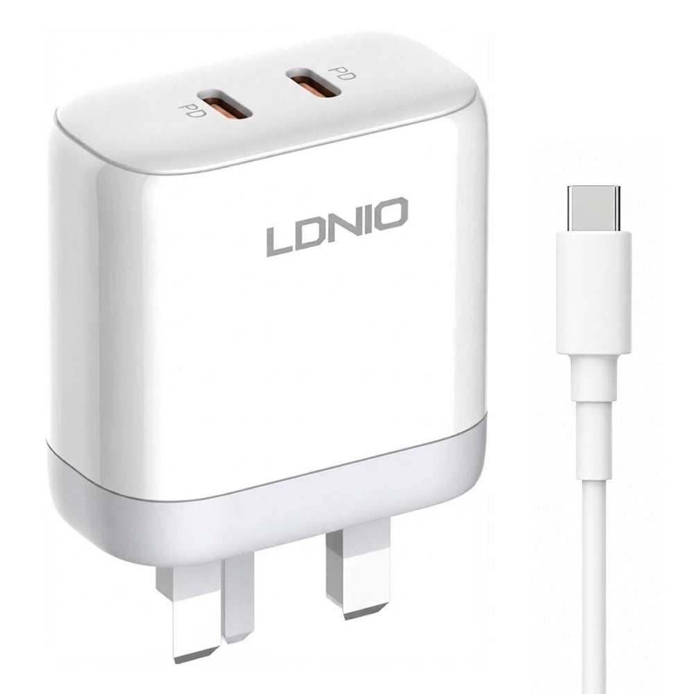 Ldnio A2528C Wall Charger 2x Type-C + Type-C Cable 35W Fast Charging