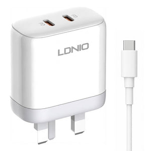 Ldnio A2528C Wall Charger 2x Type-C + Type-C Cable 35W Fast Charging