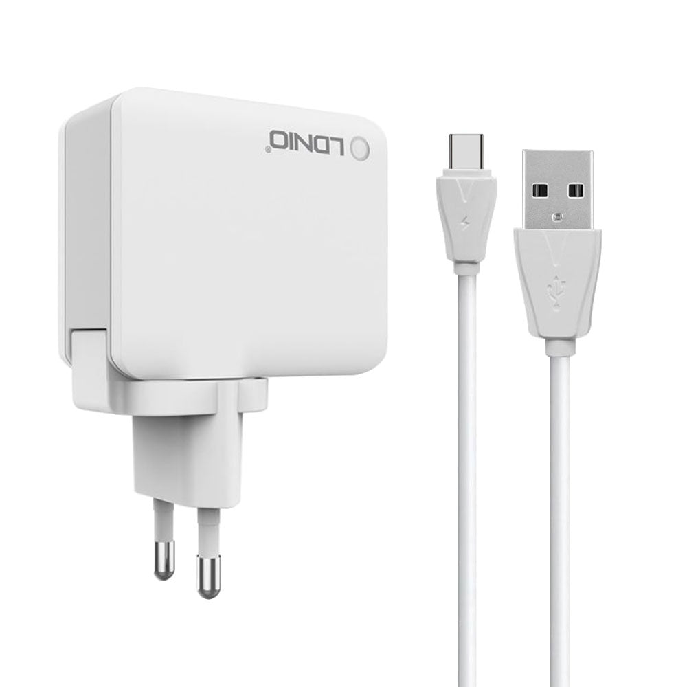 Ldnio A4403 Wall Charger 4x USB + Type-C Cable 4.4A Fast Charging