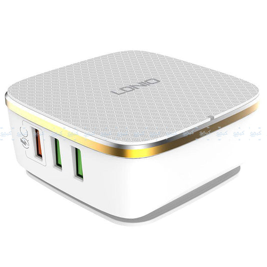 شاحن ديسك توب لدنيو  5 منافذ يو إس بي + منفذ يو إس بي QC3.0 بقوة 7 أمبير 35 وات شحن سريع A6704