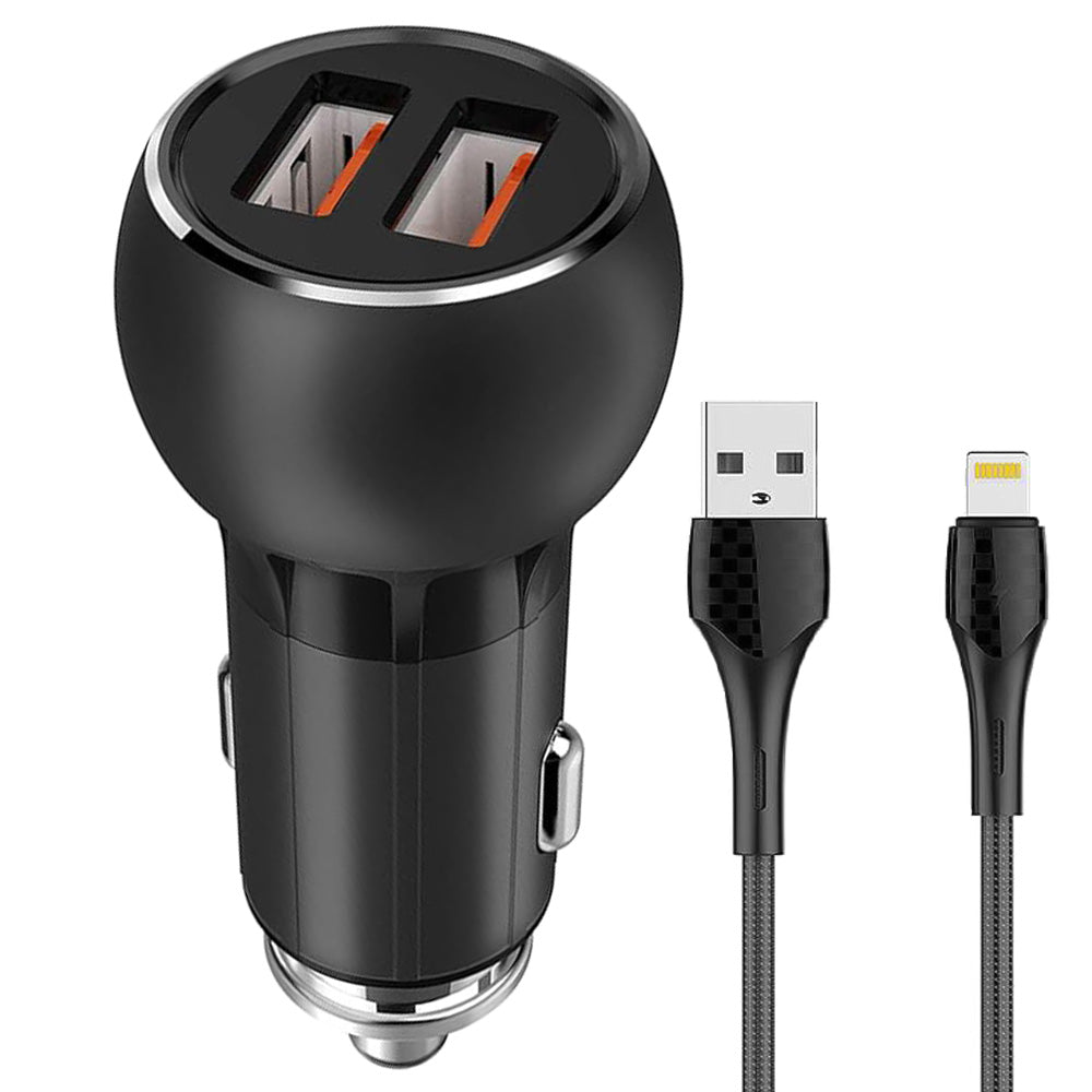 Ldnio C503Q Car Charger 2x QC3.0 USB + Lightning Cable 36W Fast Charging