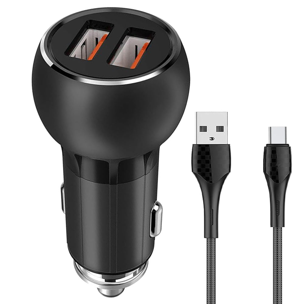 Ldnio C503Q Car Charger 2x QC3.0 USB + Type-C Cable 36W Fast Charging