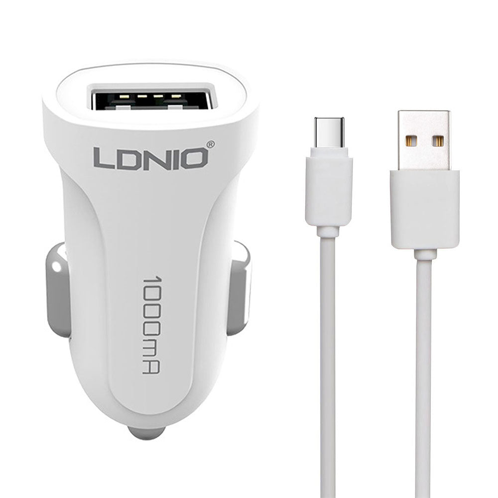 Ldnio Dl-C17 Car Charger USB + Type-C Cable
