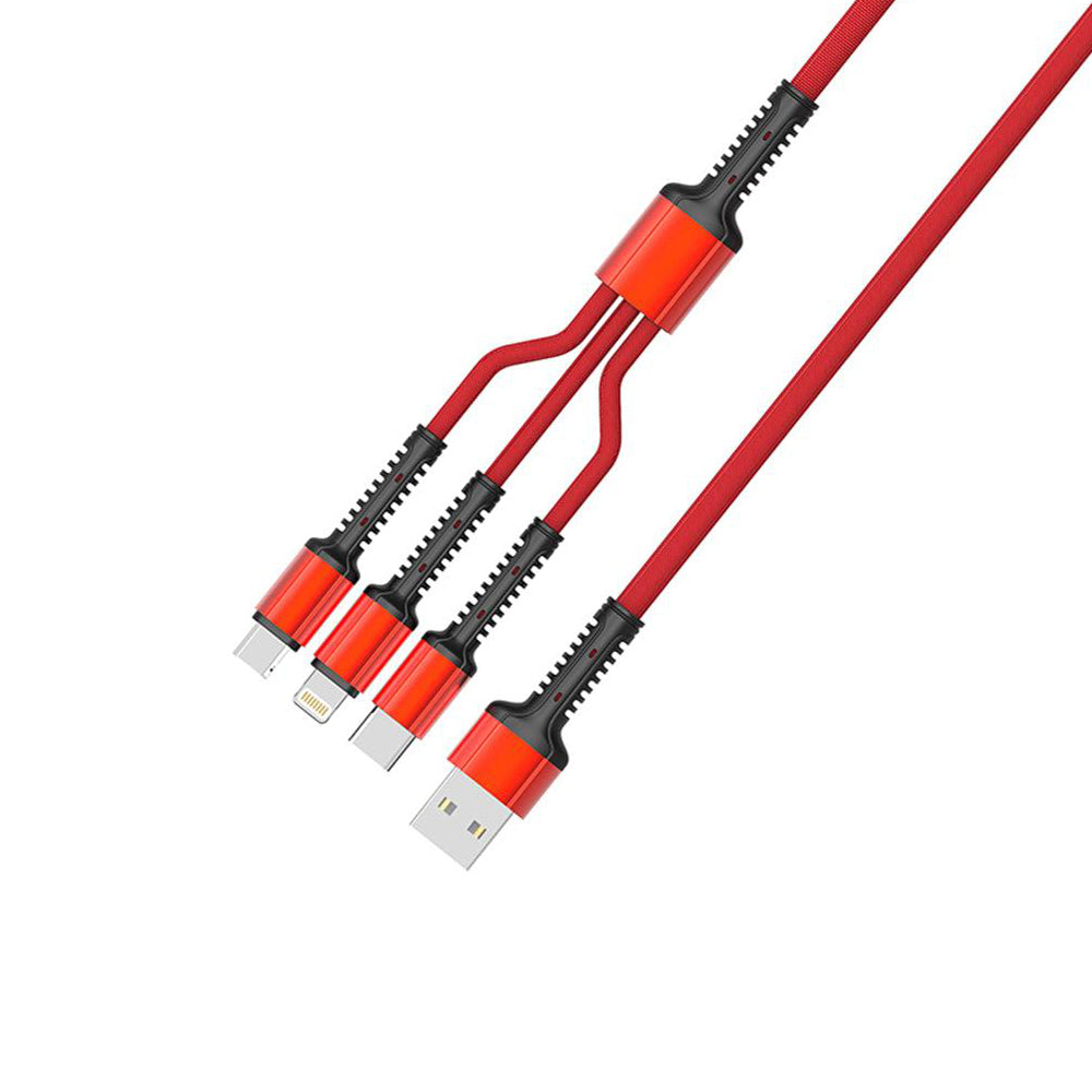 Ldnio LC93 USB To Type-C + Micro + Lightning 3in1 Cable 3.4A Fast Charging 1.2m