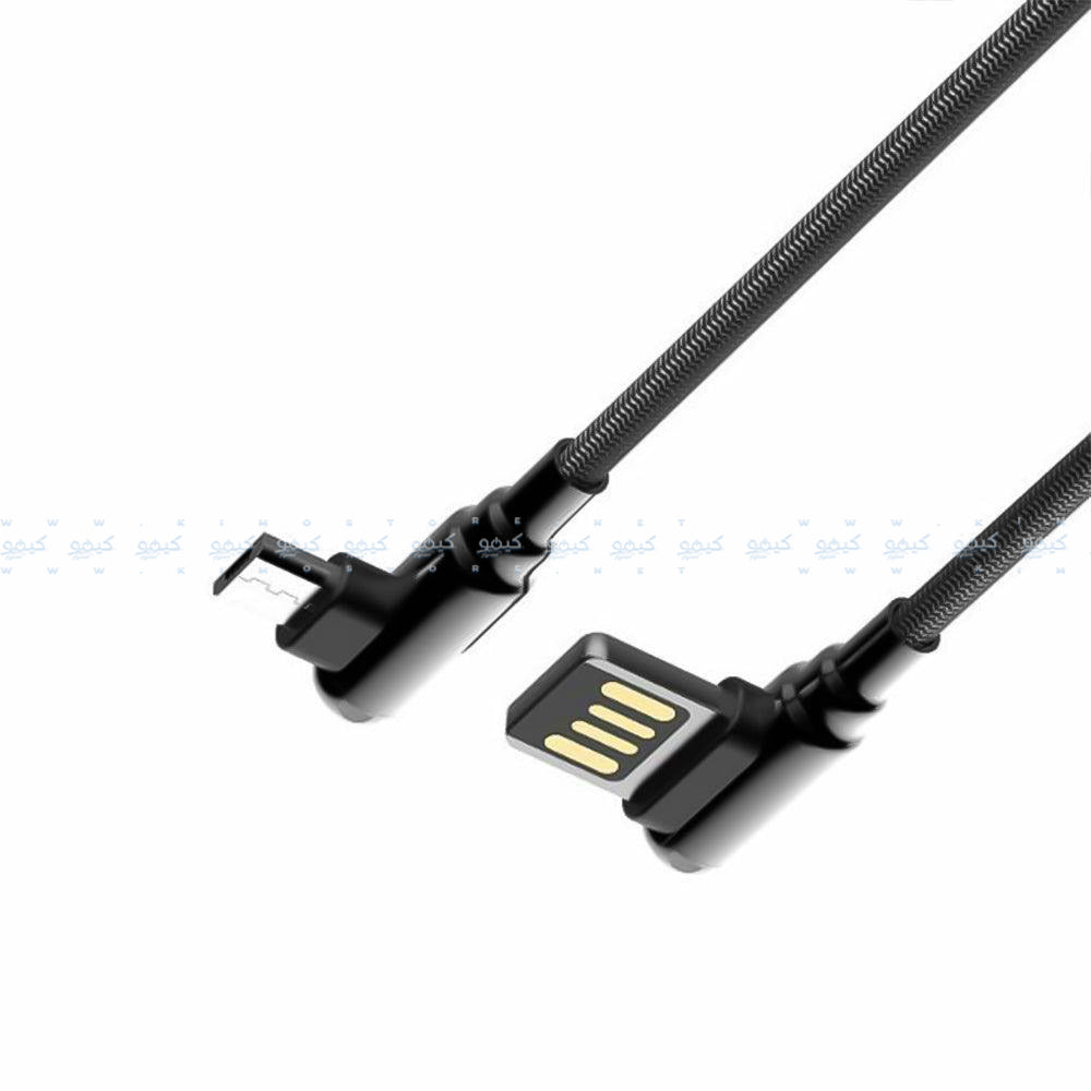 USB To Micro Cable 90° Angle 2.4A Fast Charging 2m