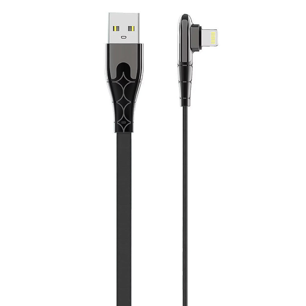 Ldnio LS582 USB To Lightning Cable 90° Angle 2.4A Fast Charging 2m - Black