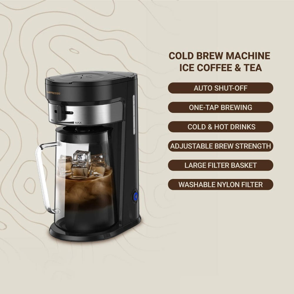 ماكينة تحضير القهوة والشاي المثلجة 700 وات Brew LPCFFM0005-BK 