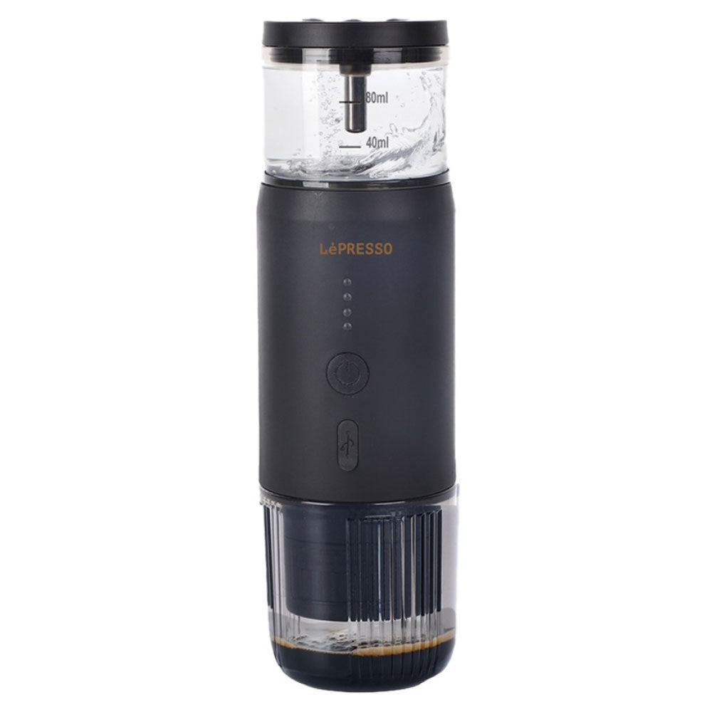 LePresso Portable Espresso Machine With Temperature Gauge LPCFFM0001-BK 0.8L 135W - Black